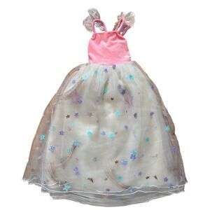 Love + Grow Girls Pink Velvet Star Tulle Princess Dress Costume Shooting Star 4T